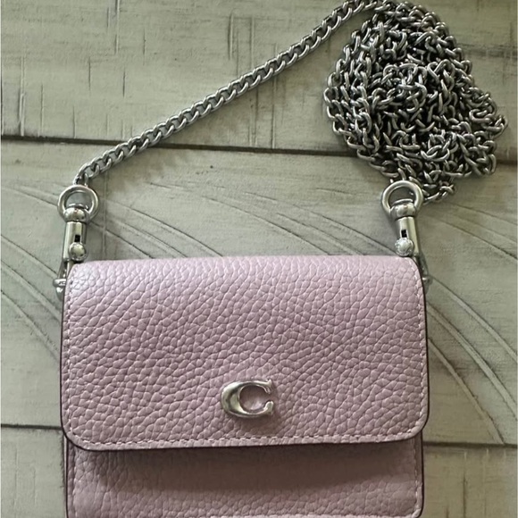 Coach Lilac Leather Crossbody Bag with Silver Chain - Picture 1 of 1